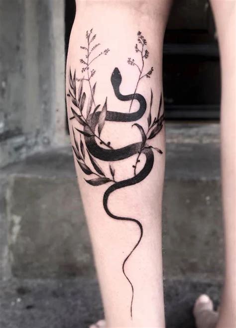 snake shin tattoo|52 Gorgeous Snake Tattoos for Women with Meaning